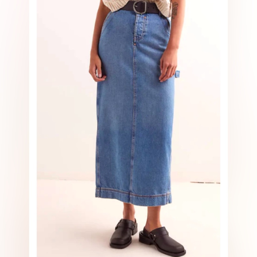 Free People WE THE FREE NWT San Francisco Denim Maxi Skirt size 26